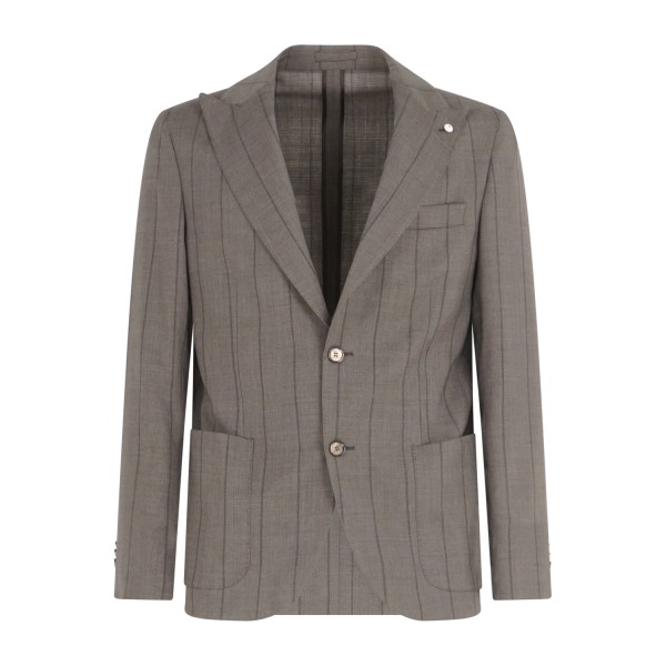 L.B.M. 1911 - Abito marrone Steve monopetto a righe in frescolana per uomo |