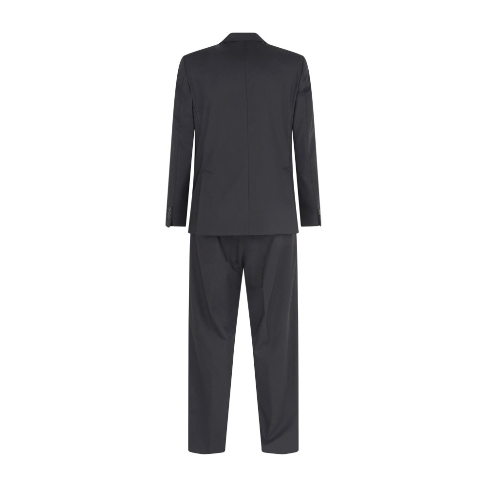 Marsem - Abito nero doppiopetto con pantalone palazzo per uomo | ab99s56ss26