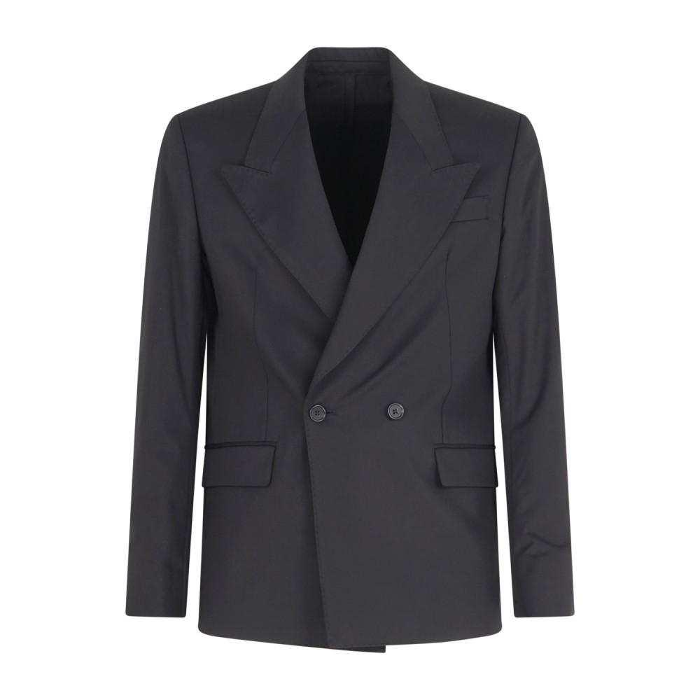 Marsem - Abito nero doppiopetto con pantalone palazzo per uomo | ab99s56ss26