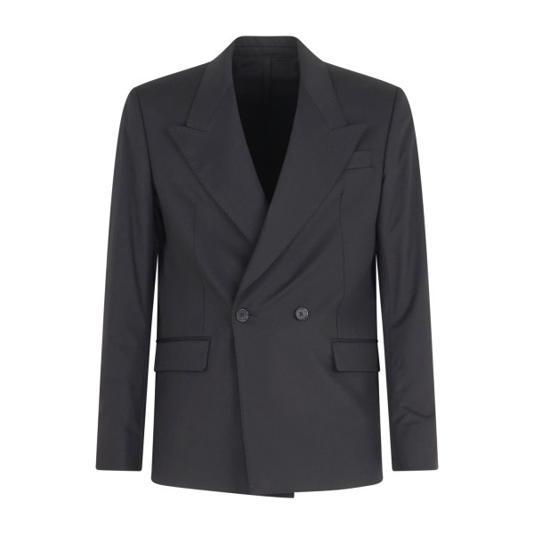 Marsem - Abito nero doppiopetto con pantalone palazzo per uomo | ab99s56ss26