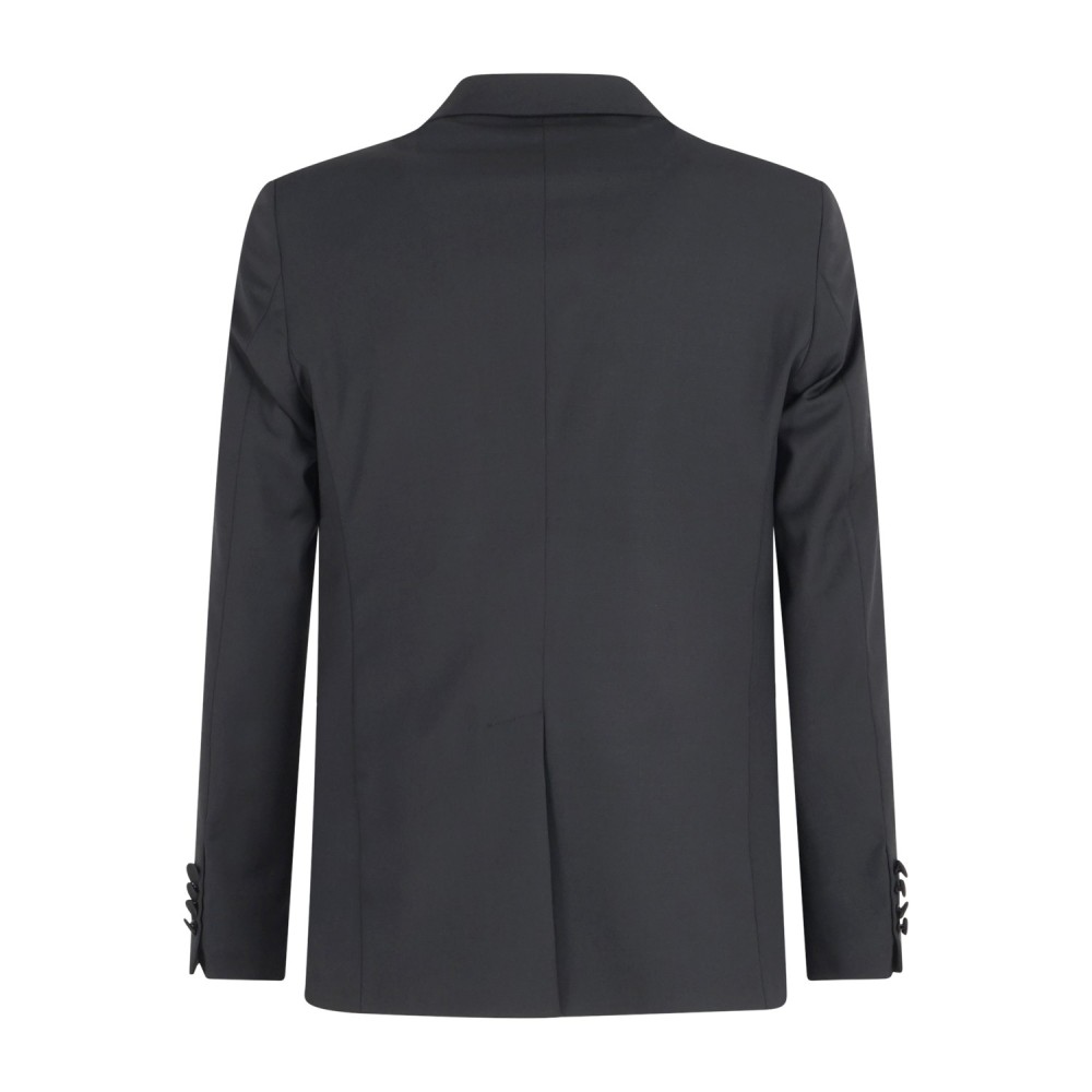 Daniele Alessandrini - Abito nero monopetto rever con elementi brillanti tono