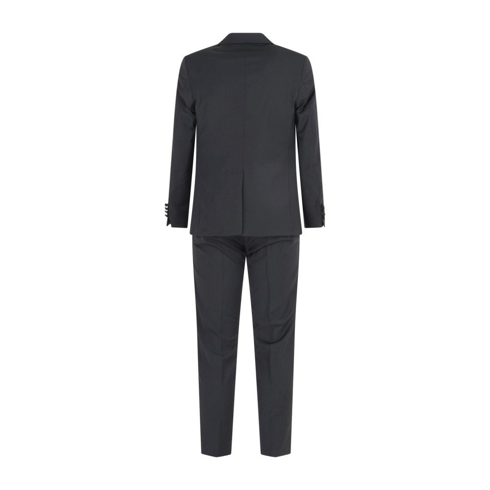 Daniele Alessandrini - Abito nero monopetto rever con elementi brillanti tono