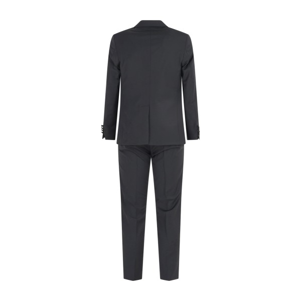 Daniele Alessandrini - Abito nero monopetto rever con elementi brillanti tono