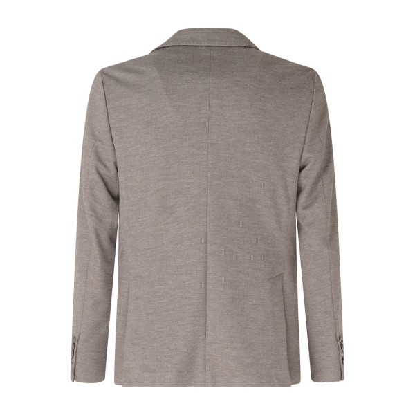 Havana & Co - Giacca marrone monopetto in jersey con lavorazione in Drop 4 per