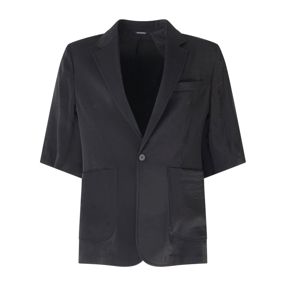 Daniele Alessandrini - Giacca nera monopetto mezza manica relaxed fit per uomo
