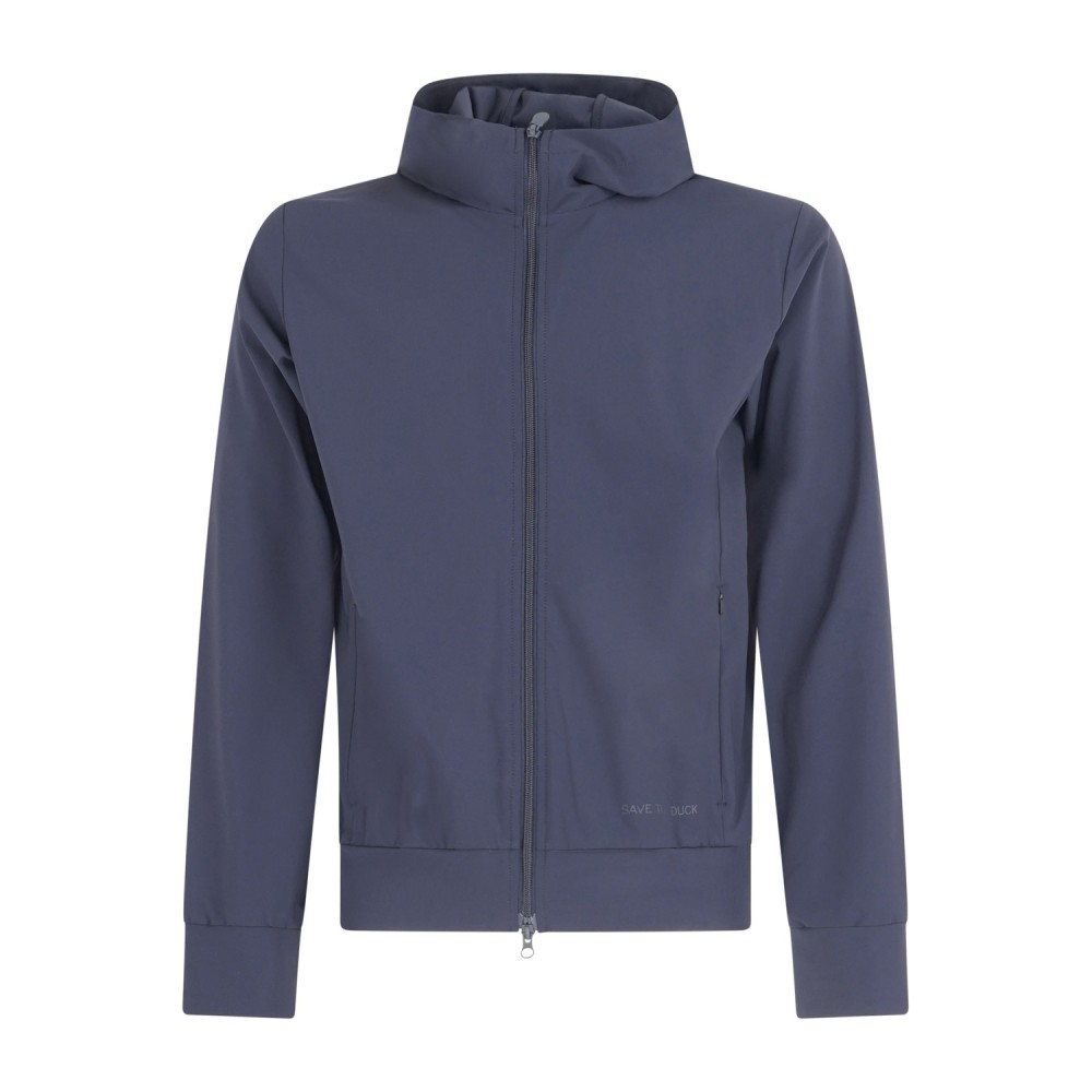 Save The Duck - Giubbotto blu Luiz con cappuccio in tessuto tecnico per uomo |
