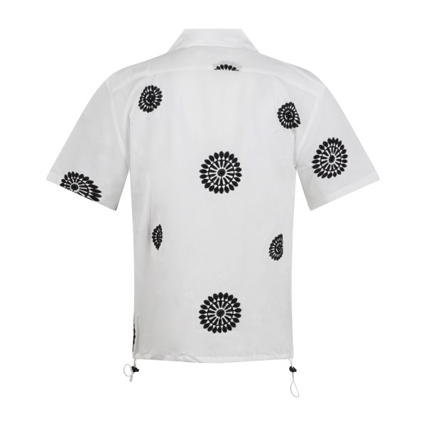 Daniele Alessandrini - Camicia bianca manica corta con ricami all over a