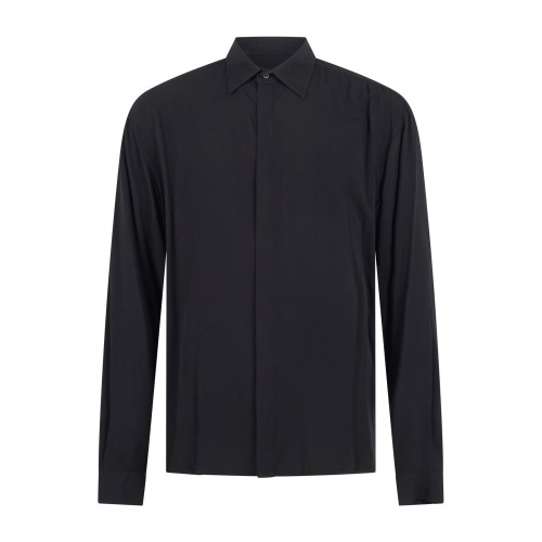 Marsem - Camicia nera manica lunga in viscosa per uomo | co62s t120 090 nero