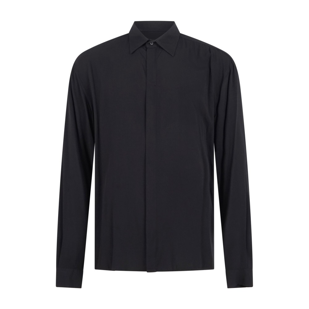 Marsem - Camicia nera manica lunga in viscosa per uomo | co62s t120 090 nero