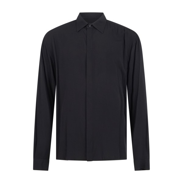 Marsem - Camicia nera manica lunga in viscosa per uomo | co62s t120 090 nero