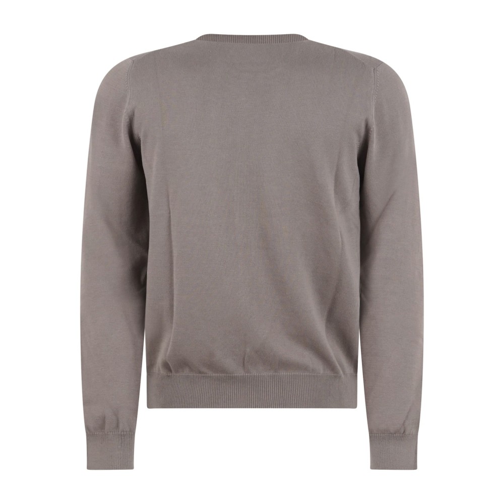 Gran Sasso - Maglione girocollo marrone in cotone per uomo | paricollo m/l