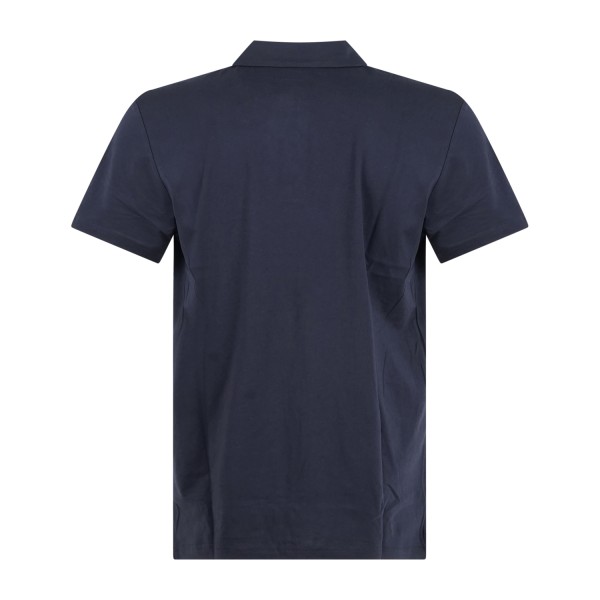 Emporio Armani - Polo blu manica corta effetto liscio con patch logo per uomo |