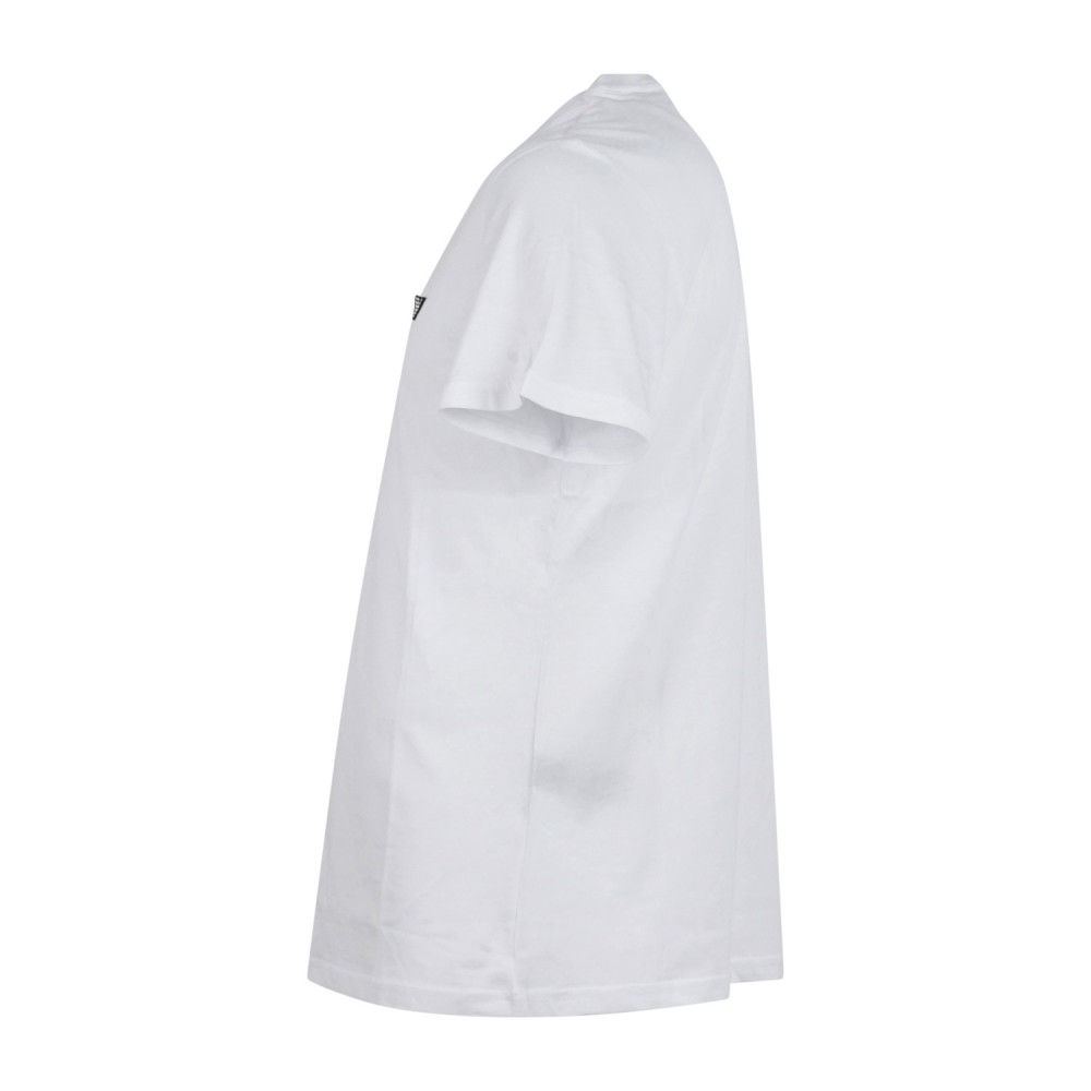 Emporio Armani - T-shirt bianca manica corta con patch logo sul petto per uomo