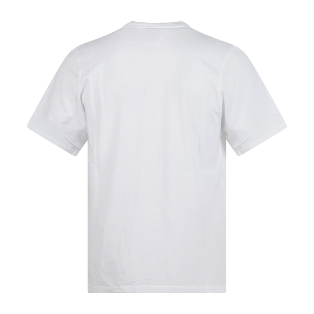 Roy Roger's - T-shirt bianca manica corta con taschino in jeans sul petto per
