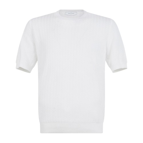 Gran Sasso - T-shirt bianca manica corta in cotone Fresh cotton per uomo |