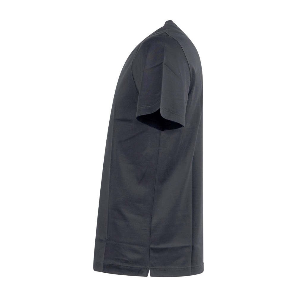 Gran Sasso - T-shirt nera manica corta in cotone filo di scozia per uomo |