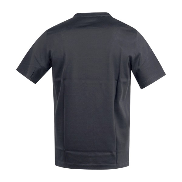 Gran Sasso - T-shirt nera manica corta in cotone filo di scozia per uomo |