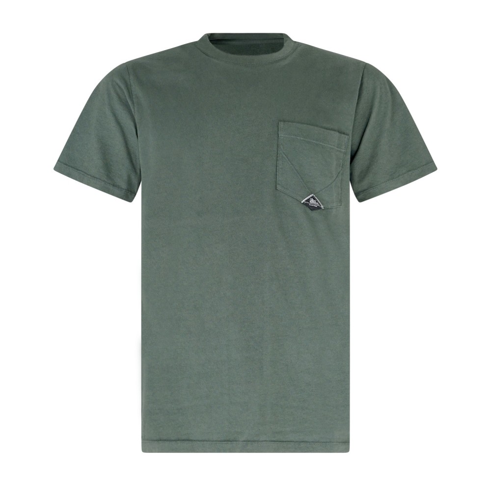 Roy Roger's - T-shirt verde manica corta con taschino sul petto per uomo |