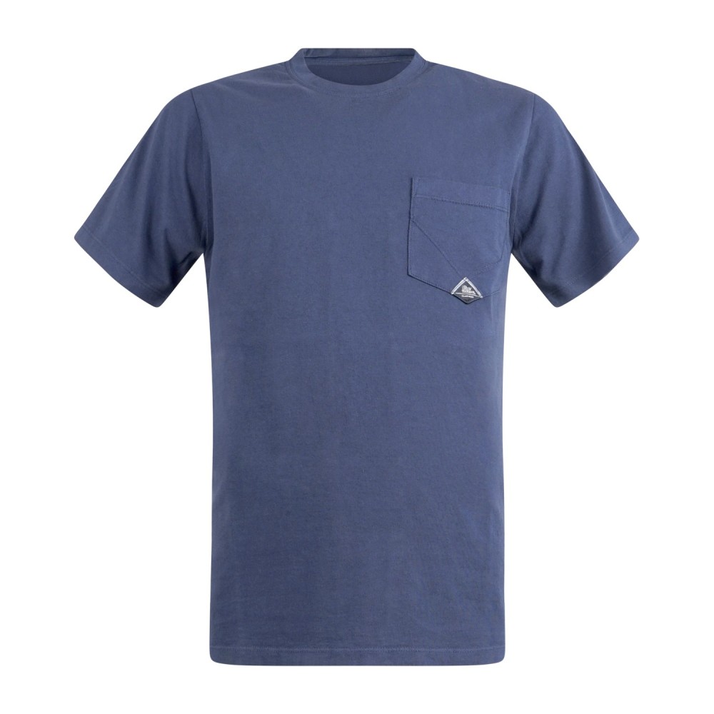 Roy Roger's - T-shirt blu manica corta con taschino sul petto per uomo |