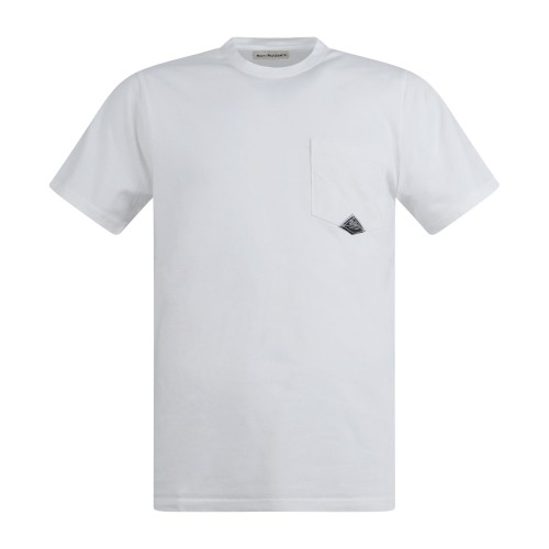 Roy Roger's - T-shirt bianca manica corta con taschino sul petto per uomo |