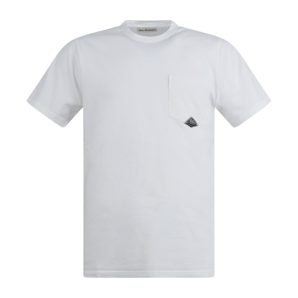 Roy Roger's - T-shirt bianca manica corta con taschino sul petto per uomo |