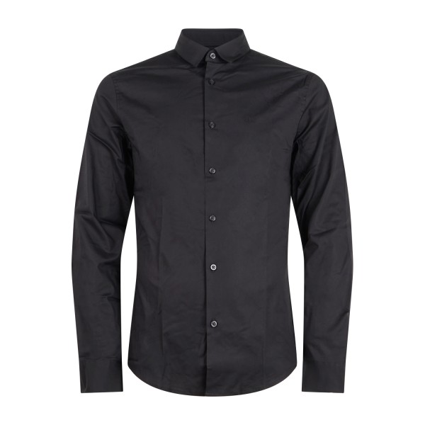 Armani Exchange - Camicia nera con logo ricamato sul petto per uomo | 8nzc31