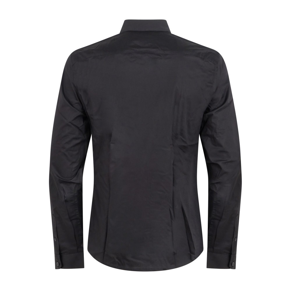 Armani Exchange - Camicia nera con logo ricamato sul petto per uomo | 8nzc31