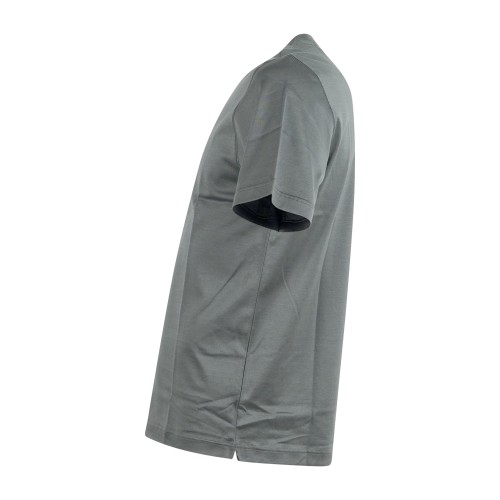 Gran Sasso - T-shirt verde manica corta in cotone filo di scozia per uomo | 2