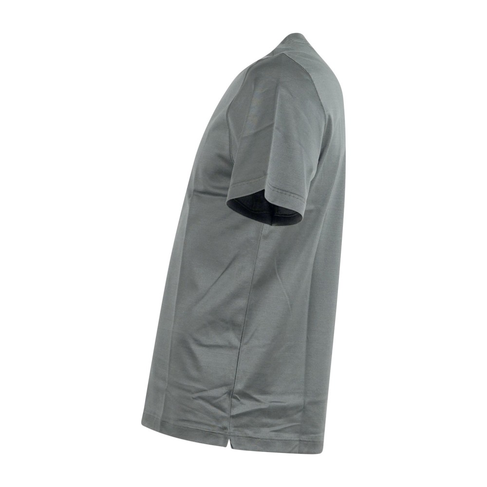 Gran Sasso - T-shirt verde manica corta in cotone filo di scozia per uomo |