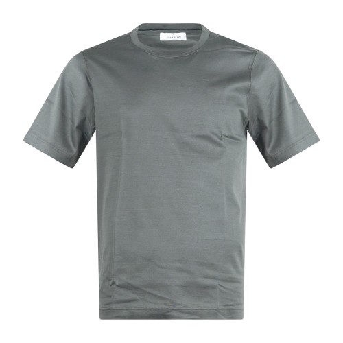 Gran Sasso - T-shirt verde manica corta in cotone filo di scozia per uomo |