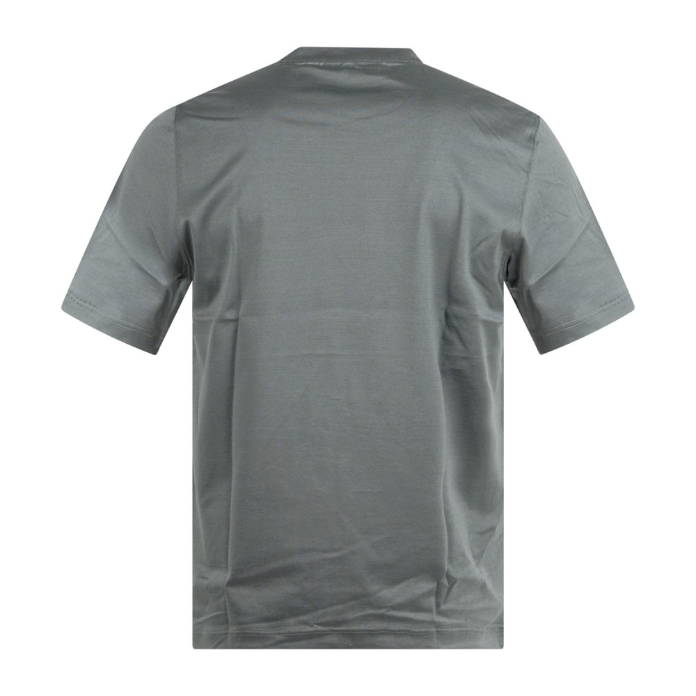 Gran Sasso - T-shirt verde manica corta in cotone filo di scozia per uomo |