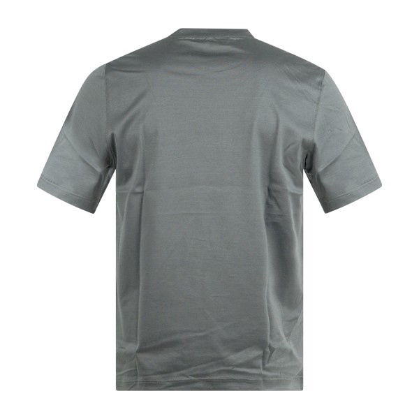 Gran Sasso - T-shirt verde manica corta in cotone filo di scozia per uomo |