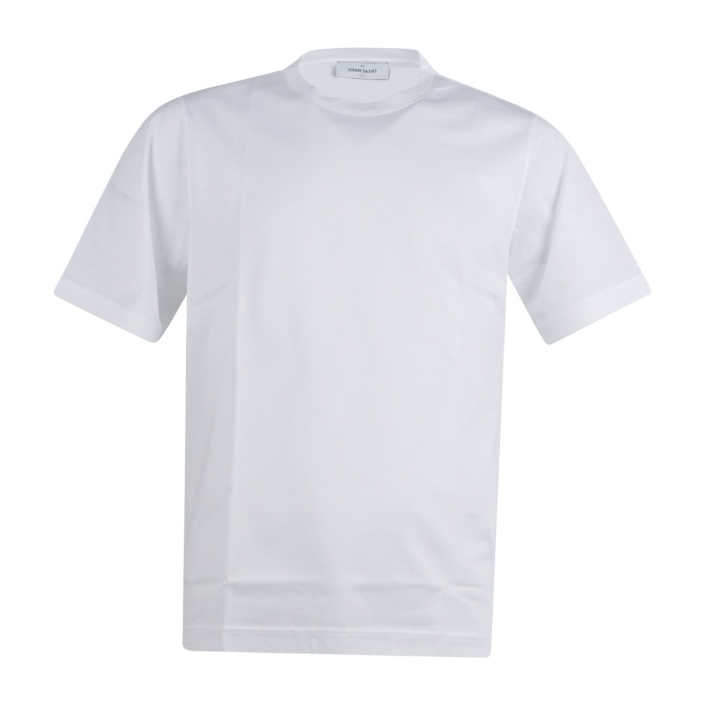 Gran Sasso - T-shirt bianca manica corta in cotone filo di scozia per uomo |