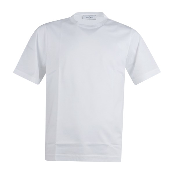 Gran Sasso - T-shirt bianca manica corta in cotone filo di scozia per uomo |