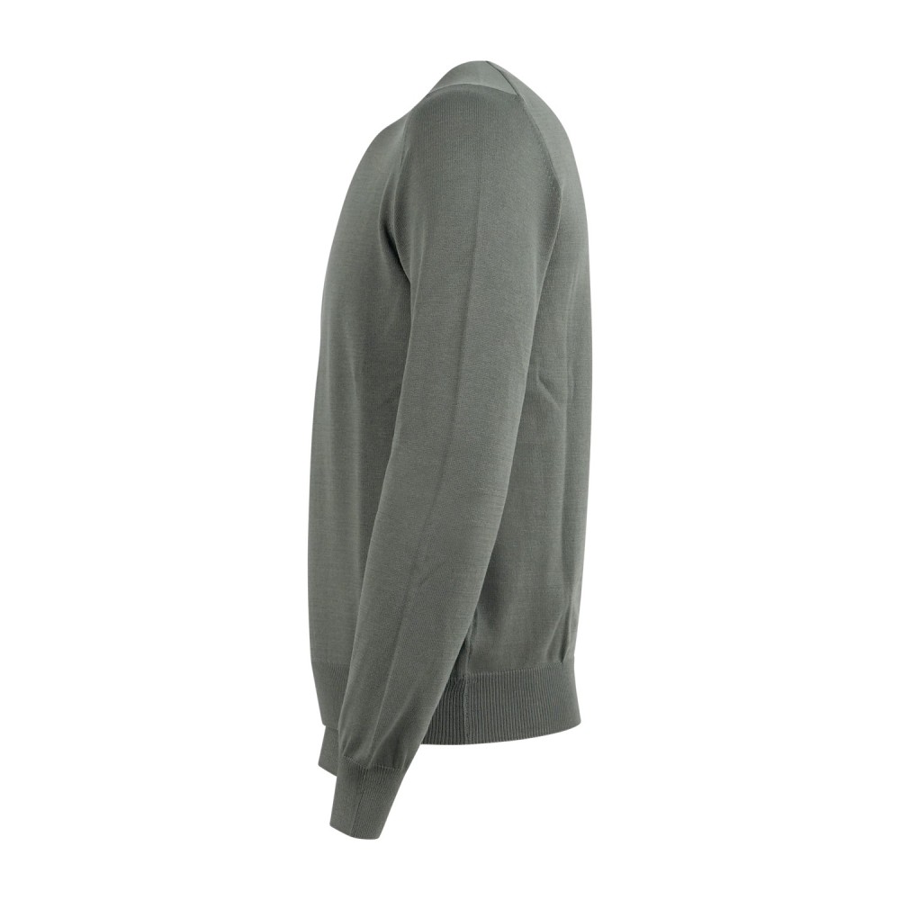 Gran Sasso - Maglione girocollo verde in cotone per uomo | paricollo m/l 55167