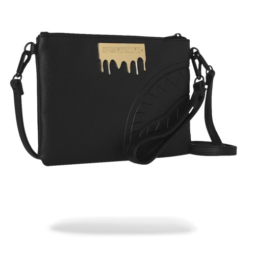 Sprayground - Pochette nera con patch logo in metallo per uomo | 910b9044nsz 2