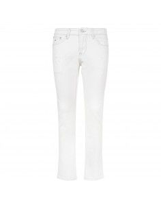 Jeans slim bianco con rotture