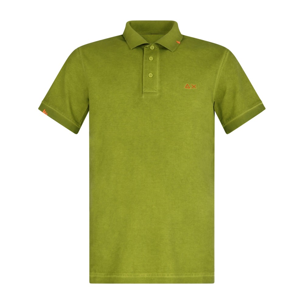 Sun68 - Polo verde manica corta con ricamo logo sul petto per uomo | a36155 37