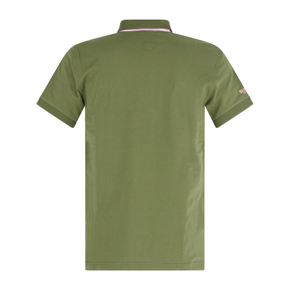 Sun68 - Polo verde manica corta con ricamo logo per uomo | a36150 37verde scuro
