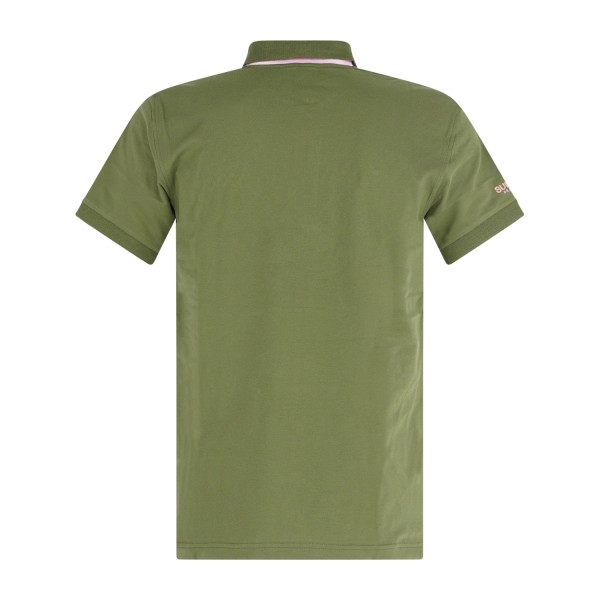Sun68 - Polo verde manica corta con ricamo logo per uomo | a36150 37verde scuro