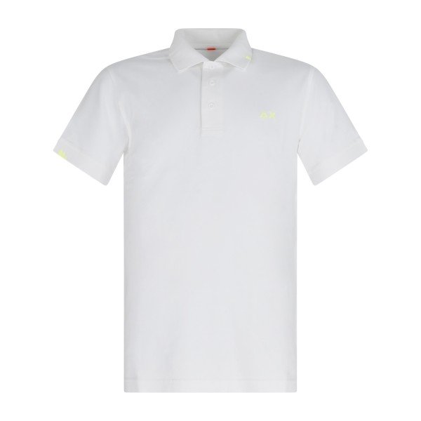 Sun68 - Polo bianca manica corta con ricamo logo sul petto per uomo | a36155