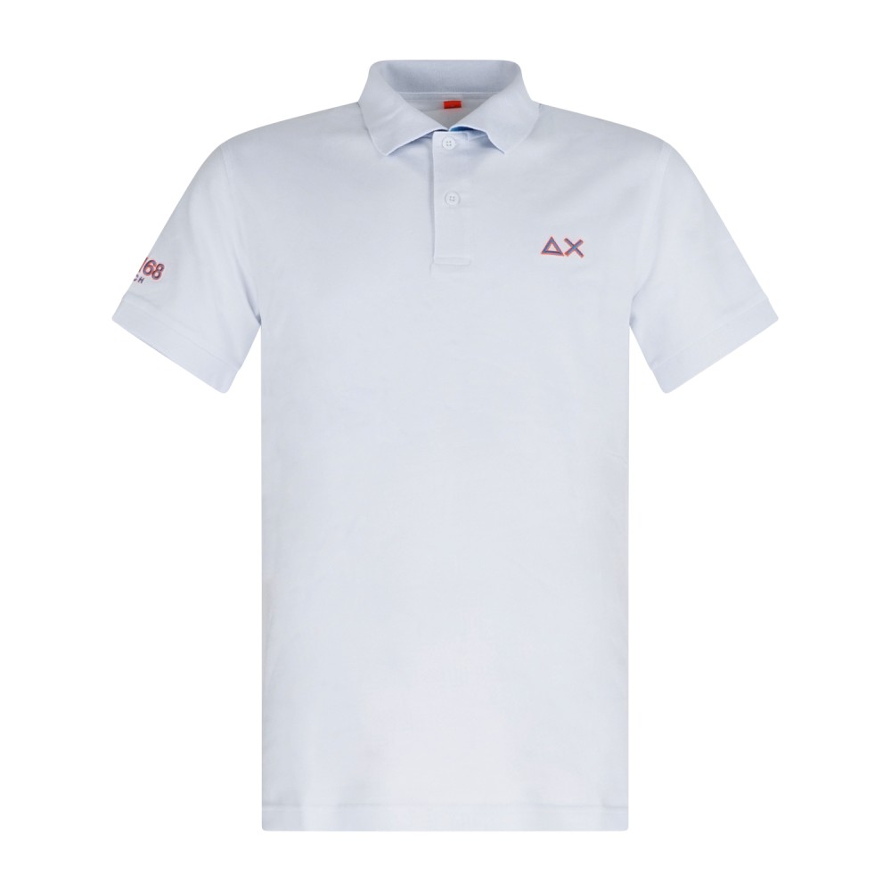 Sun68 - Polo bianca manica corta con ricamo logo per uomo | a36150 01bianco