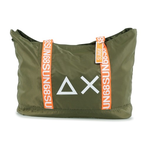 Sun68 - Borsa mare verde in nylon con stampa logo per uomo | w36106 74 militare