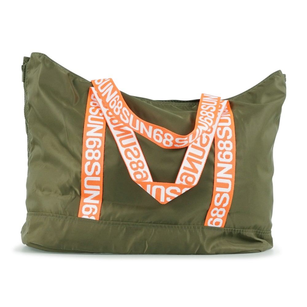 Sun68 - Borsa mare verde in nylon con stampa logo per uomo | w36106 74 militare
