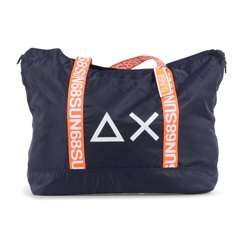 Sun68 - Borsa mare blu in nylon con stampa logo per uomo | w36106 07 navy blue