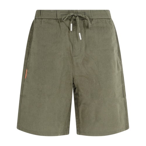 Sun68 - Bermuda verde in lino e cotone con coulisse in vita per uomo | b36123