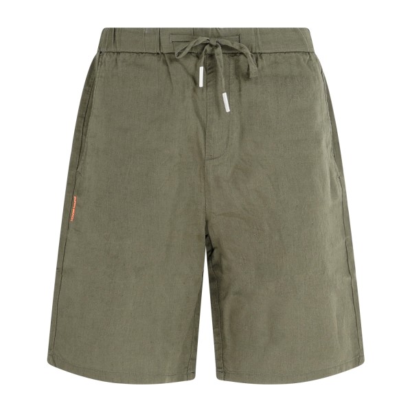 Sun68 - Bermuda verde in lino e cotone con coulisse in vita per uomo | b36123
