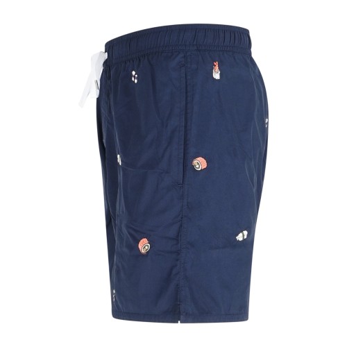 Sun68 - Bermuda mare blu con ricamo sushi all over per uomo | h35112 07navy blue 2