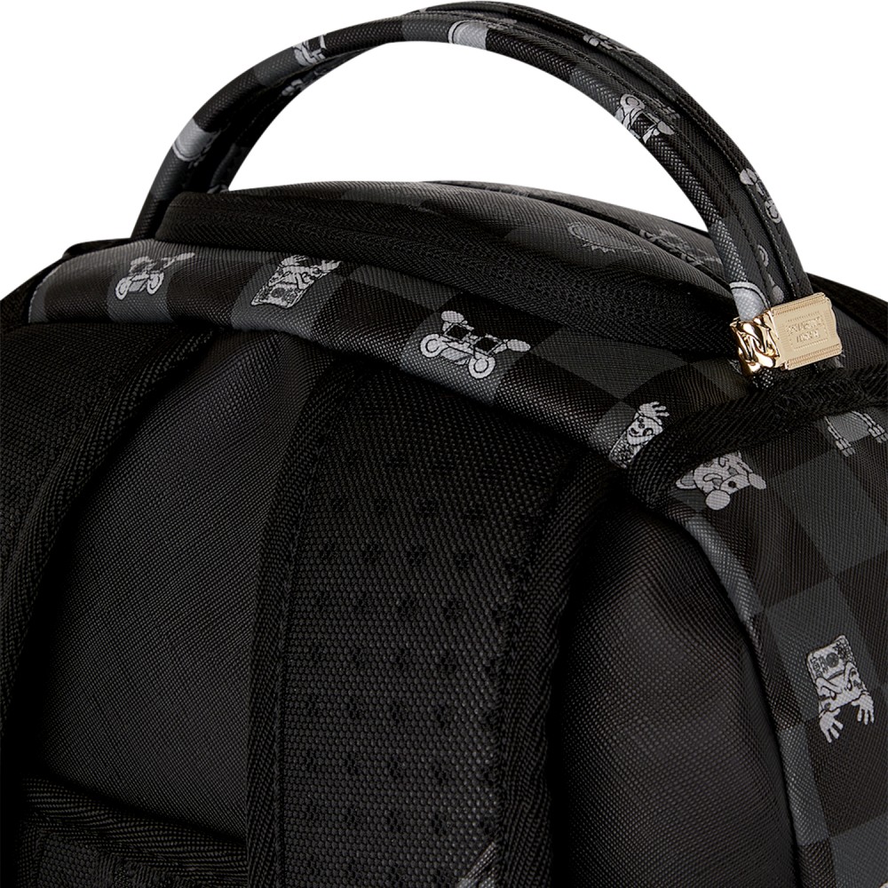 Sprayground - Zaino nero Gray Peeking Character fantasia check per uomo |
