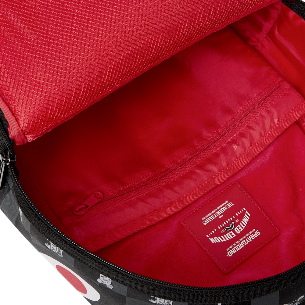 Sprayground - Zaino nero Gray Peeking Character fantasia check per uomo |